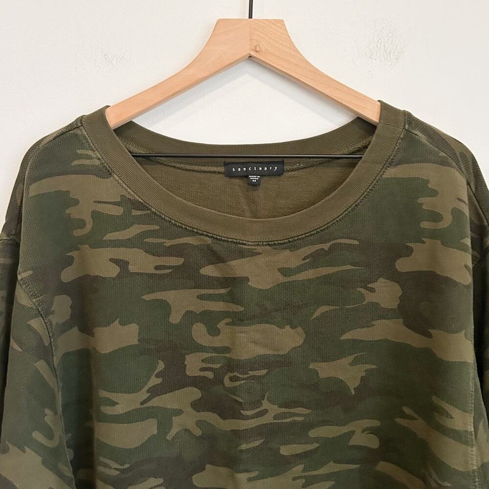 Sanctuary Dolman Army Pullover Sweatshirt Green Size M - Picture 3 of 8